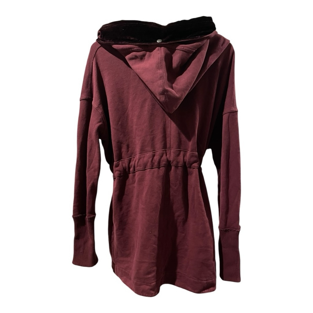 Free People Westwood Hooded Long Cardigan Velvet Trim Size Small - Picture 5 of 11